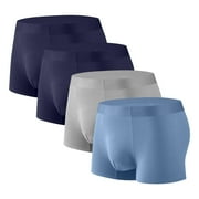 fatyb Men's Soft Boxer Briefs 4 Pack Stretch Mens Breathable Underwear Boxers with Comfortable Waistband